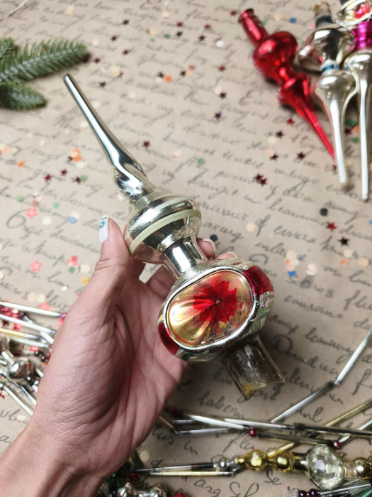 Vintage Glass Reflector Christmas Tree Topper – 1960s