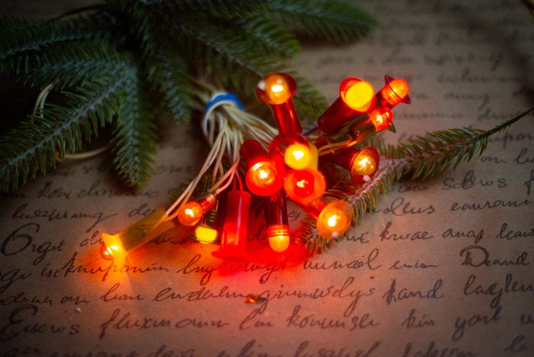 Vintage Christmas Lights, Retro Christmas Tree Garland, Working Christmas String Lights