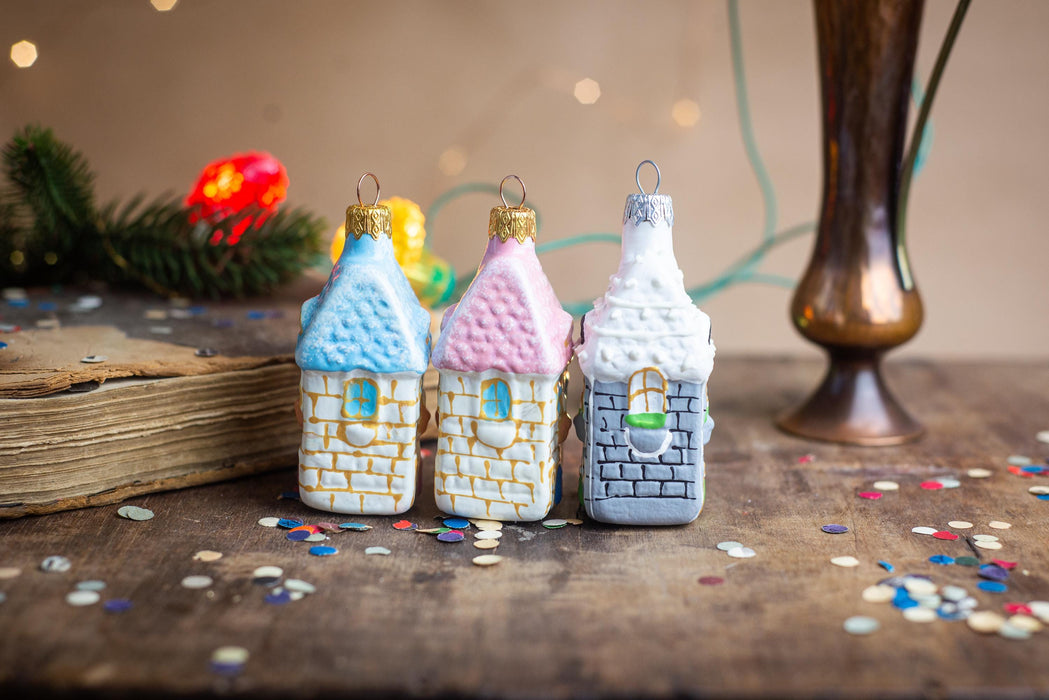 Glass Gingerbread House Ornament, Handblown Christmas