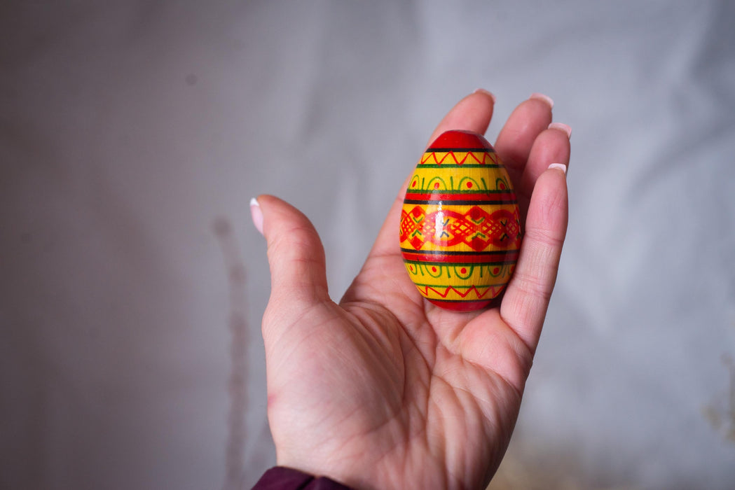 Pysanka Ukrainian Easter Egg – Hand Painted Wooden Folk Decor