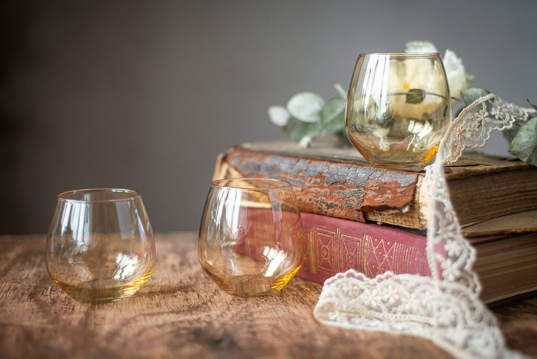 Vintage Amber Shot Glasses – Mid-Century Set