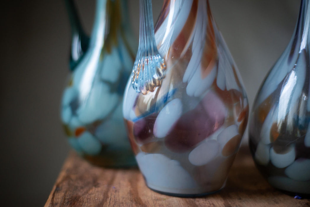 Murano Style Vintage Pitcher, Mid Century Art Glass Jug, Hand Blown Water or Wine Decanter