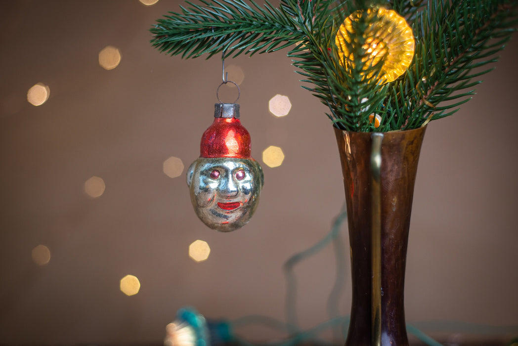 Clown head, Christmas 50th glass ornament