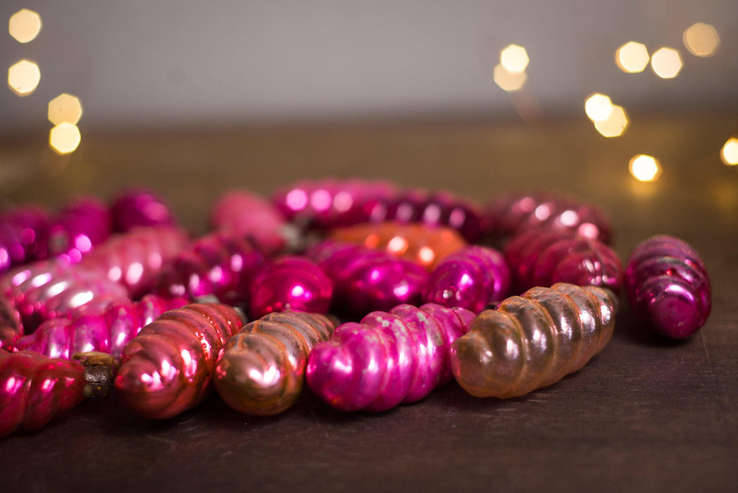 Vintage Christmas Ornaments Set – Pink Soviet Glass Icicles