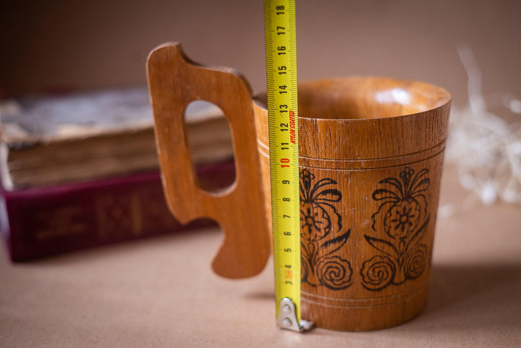 Wooden Beer Mug with Lid, Handcrafted Engraved Tankard, Rustic Ale Stein