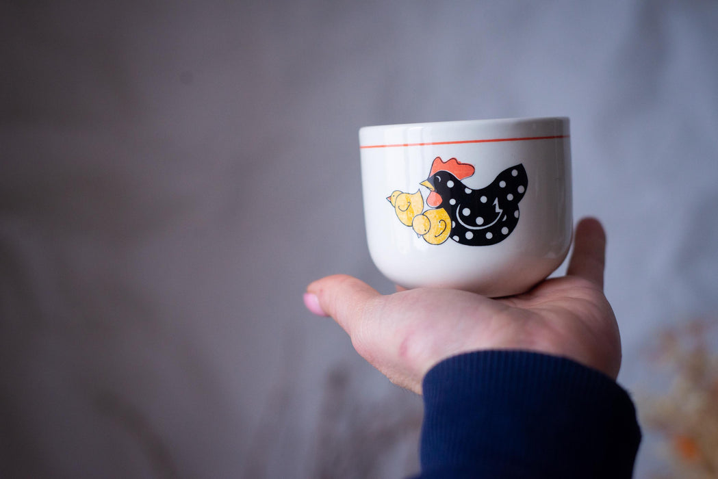 Vintage Ceramic Chicken Cups – Hand Painted Italian Ceramic Cups | Easter Tableware Set