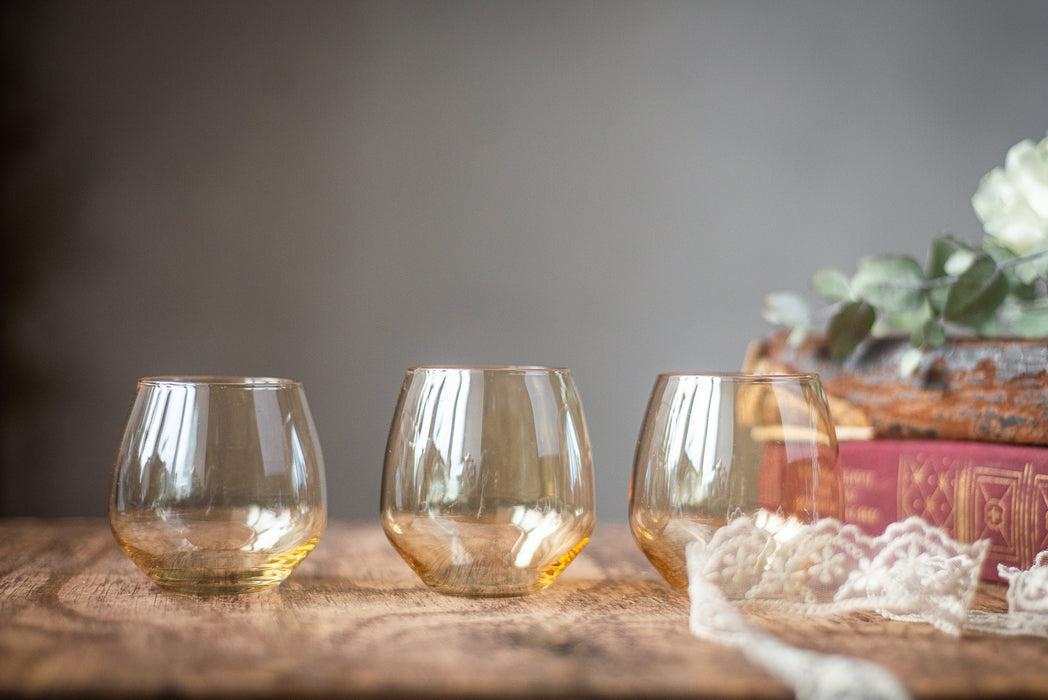 Vintage Amber Shot Glasses – Mid-Century Set