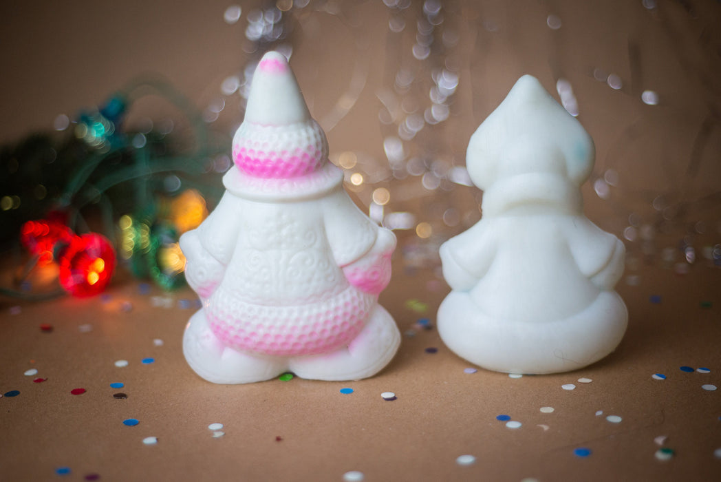 Vintage Santa and Snow Maiden Figurines, Christmas Home