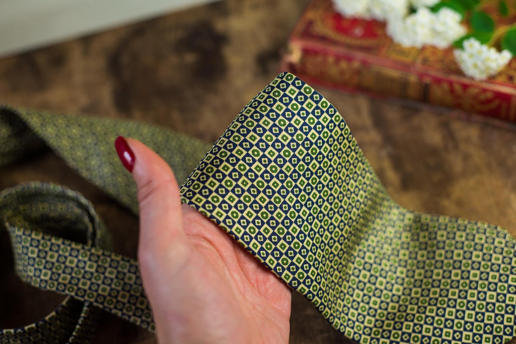 Vintage Silk Neckties Collection, Green Wedding Ties, Designer Menswear Accessories
