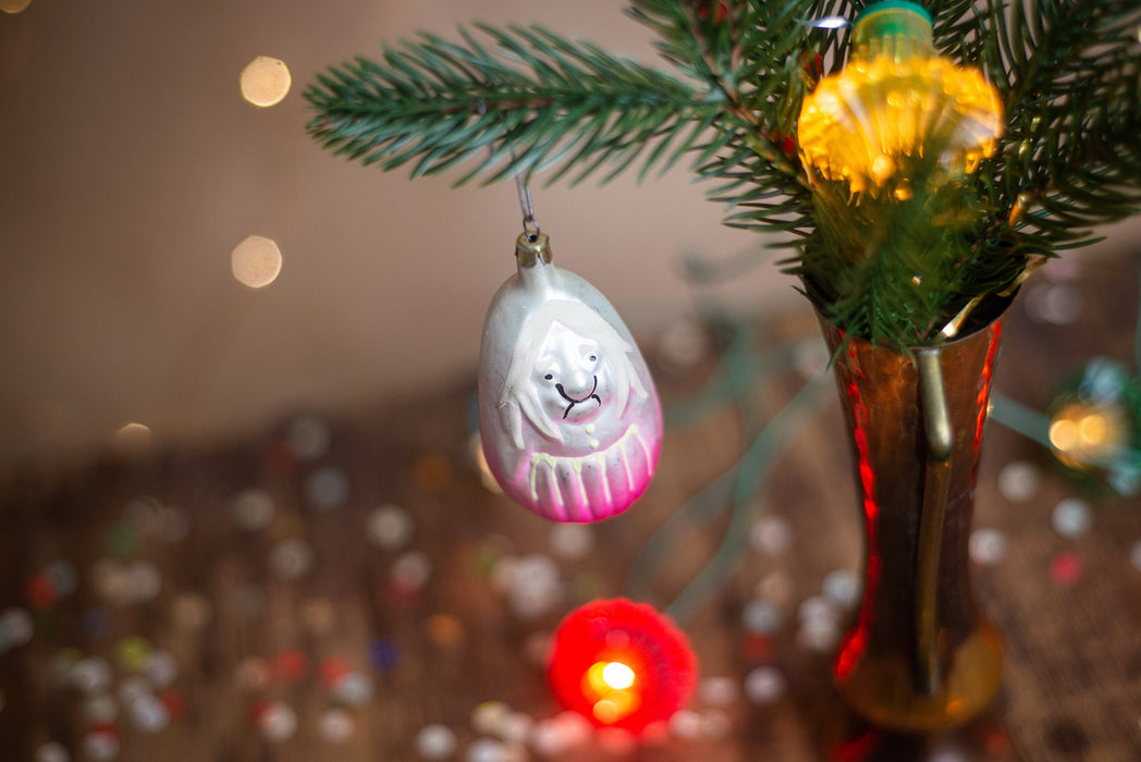 Cute witch Glass vintage Christmas ornament