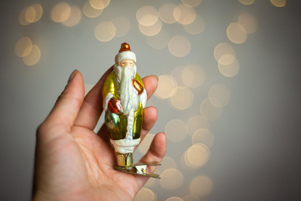 Santa Claus vintage Christmas glass ornaments