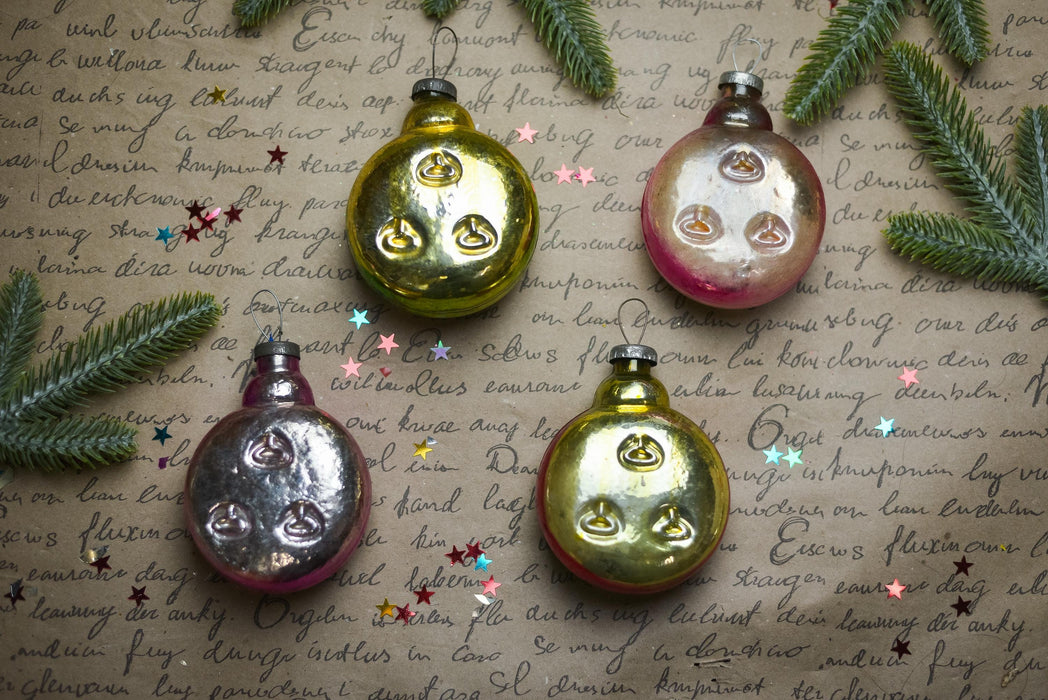 Vintage Clock Glass Christmas Ornament, Retro Holiday