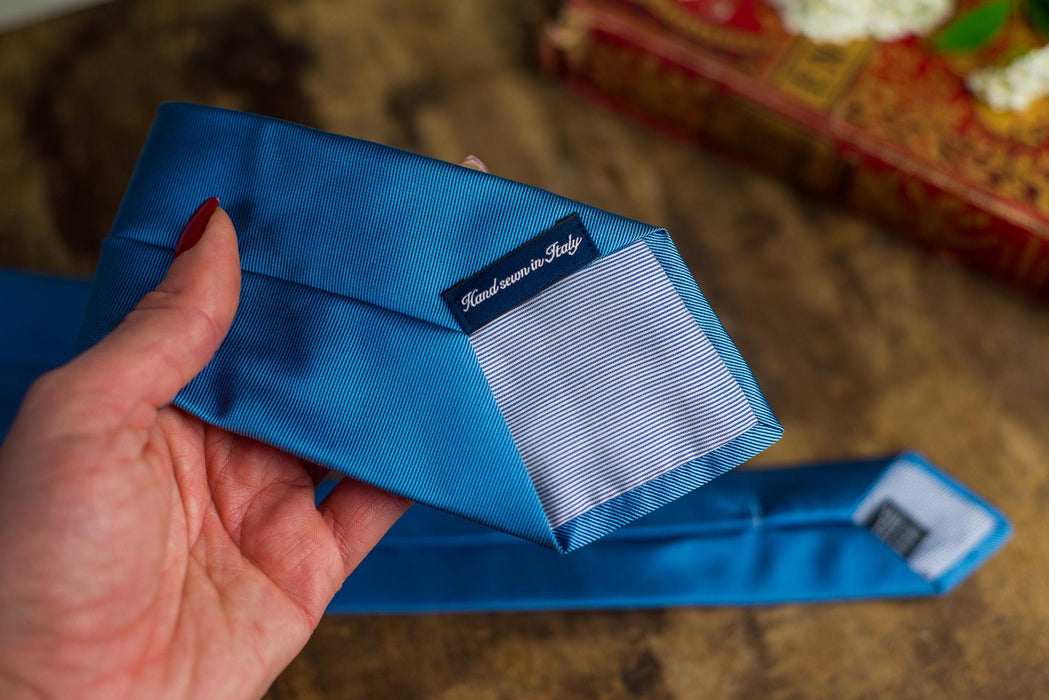 Vintage Blue Silk Neckties, Designer Wedding Tie Collection, Formal Business Neckties