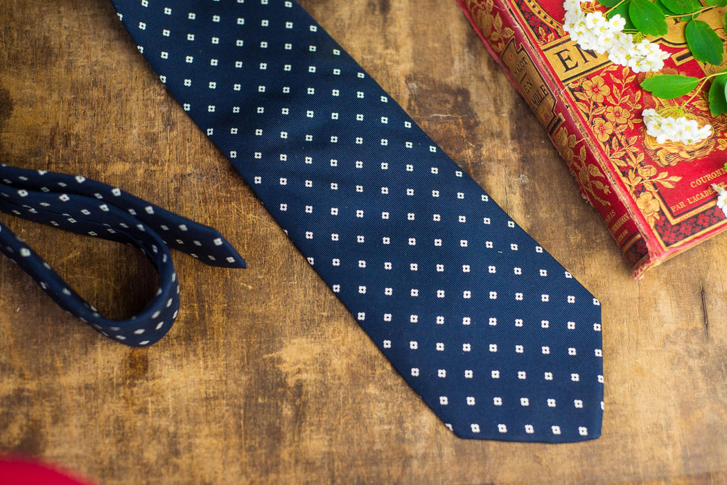 Vintage Blue Silk Neckties, Designer Wedding Tie Collection, Italian Formal Menswear