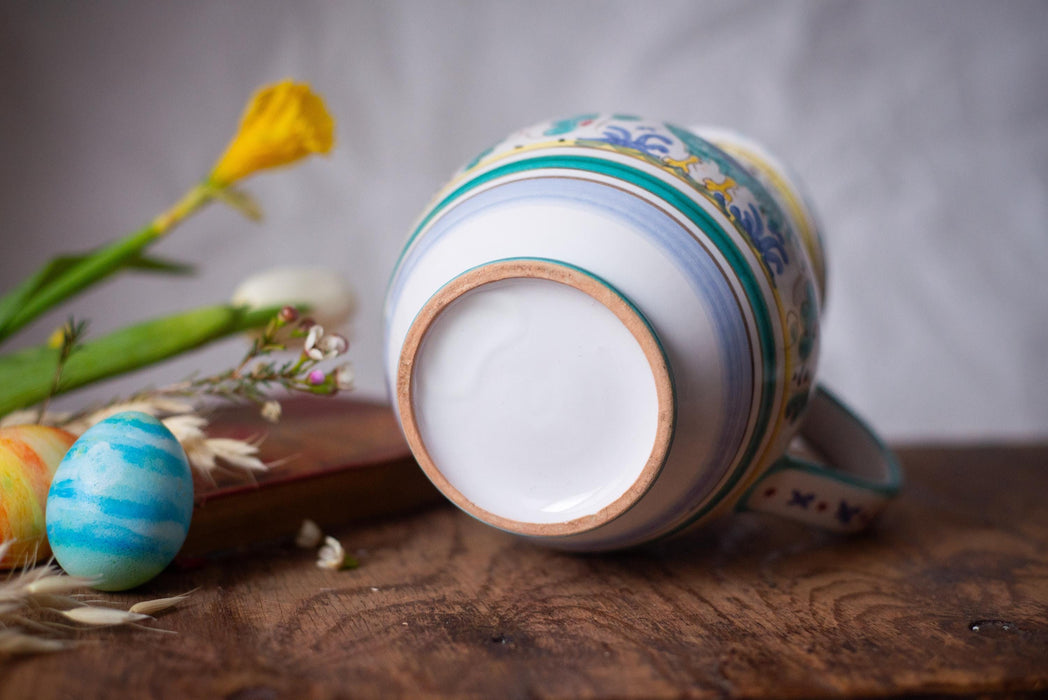 Italian Deruta Rooster Pitcher – Hand Painted Ceramic Vase