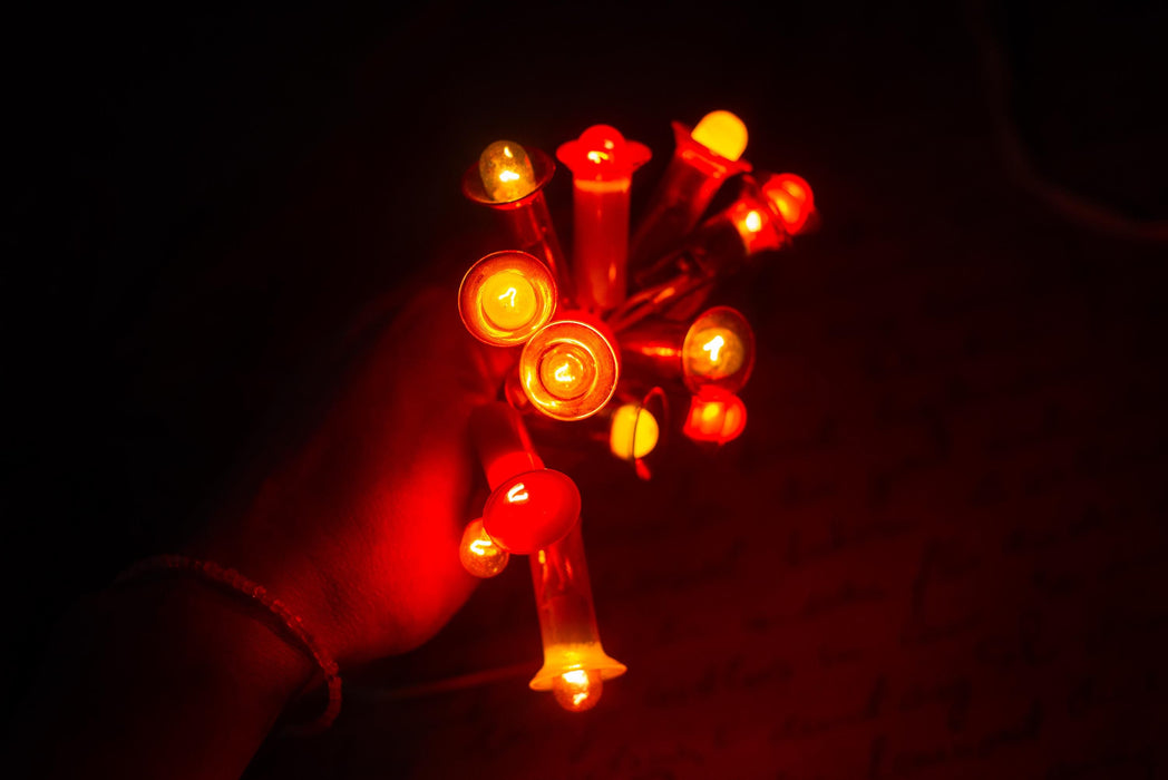 Vintage Christmas Lights, Retro Christmas Tree Garland, Working Christmas String Lights