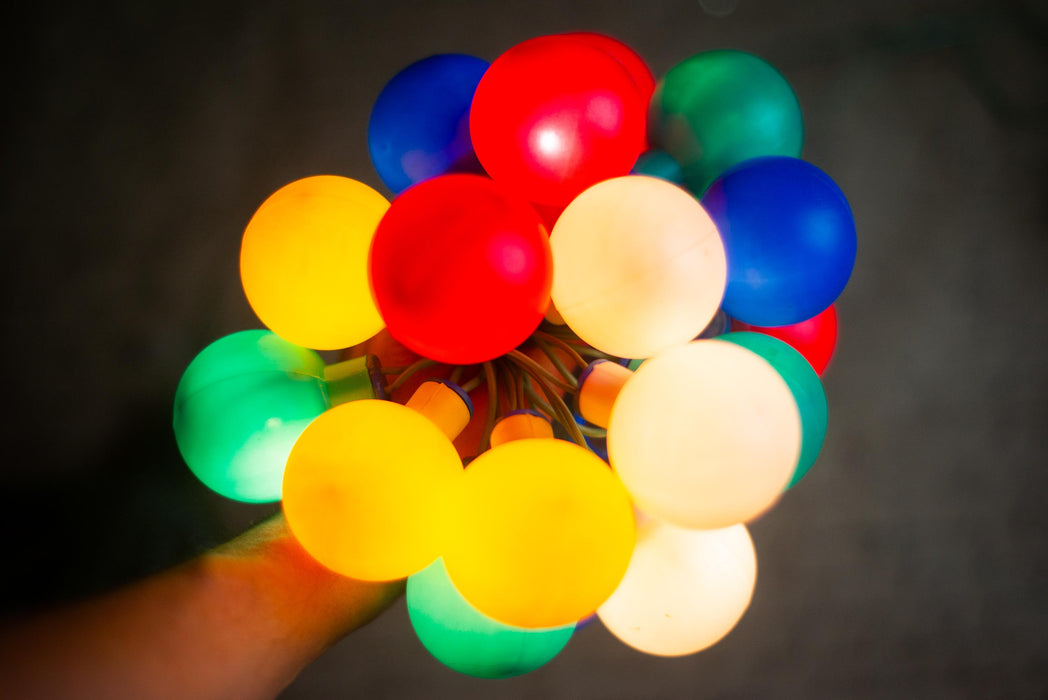 Vintage Globe Christmas Lights, Retro Christmas Tree Garland, Working Christmas String Lights