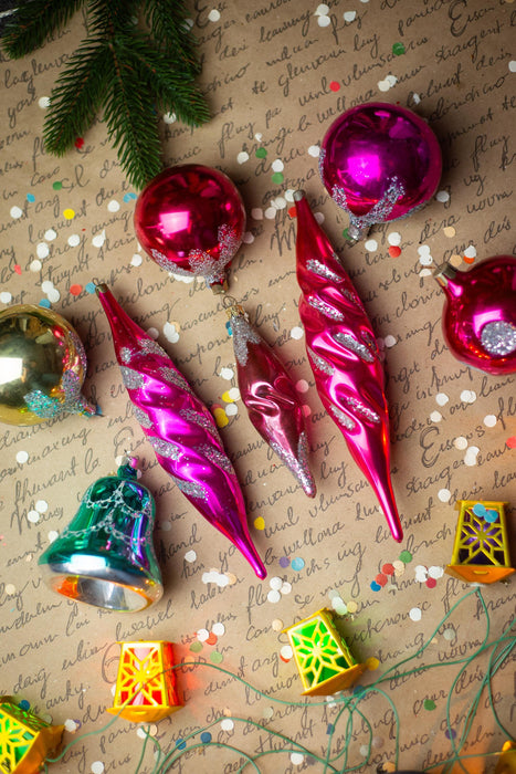 1950s Mixed Glass Ornaments – Set of 13