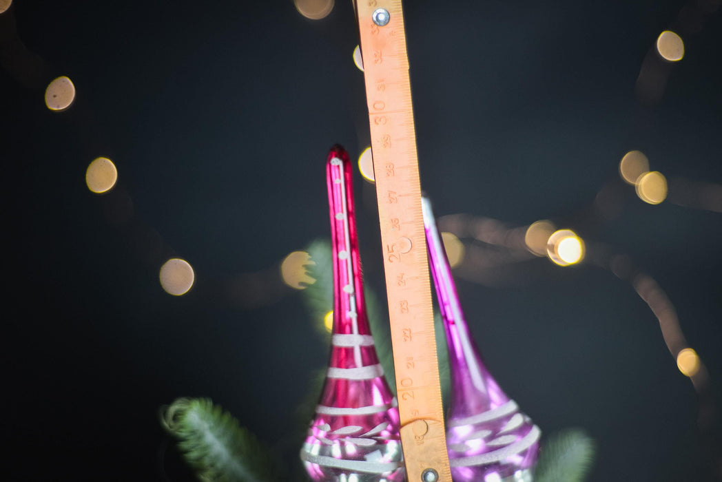 Vintage Pink & Gold Indent Glass Tree Topper – 1960s
