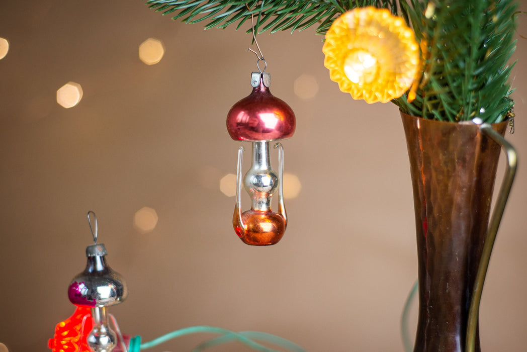 Vintage Glass Oil Lamp Ornament, 1970s USSR Retro Tree