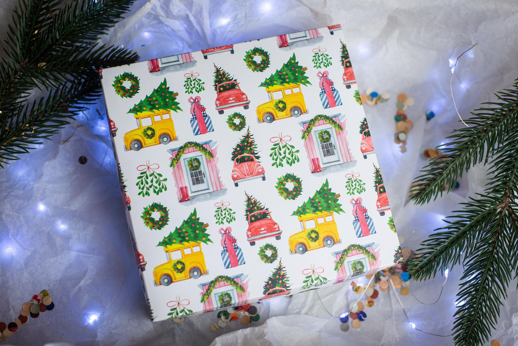 Glass houses Christmas ornaments, rustic candy pastel Xmas hanging decorations, Christmas gift