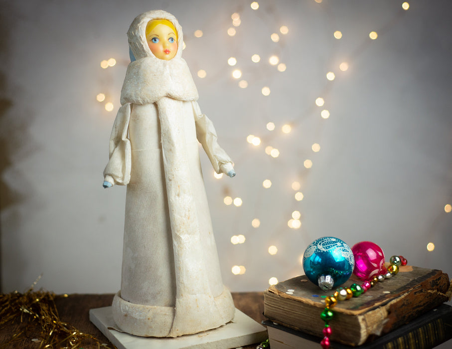 Vintage Spun Cotton Snow Maiden Figurine