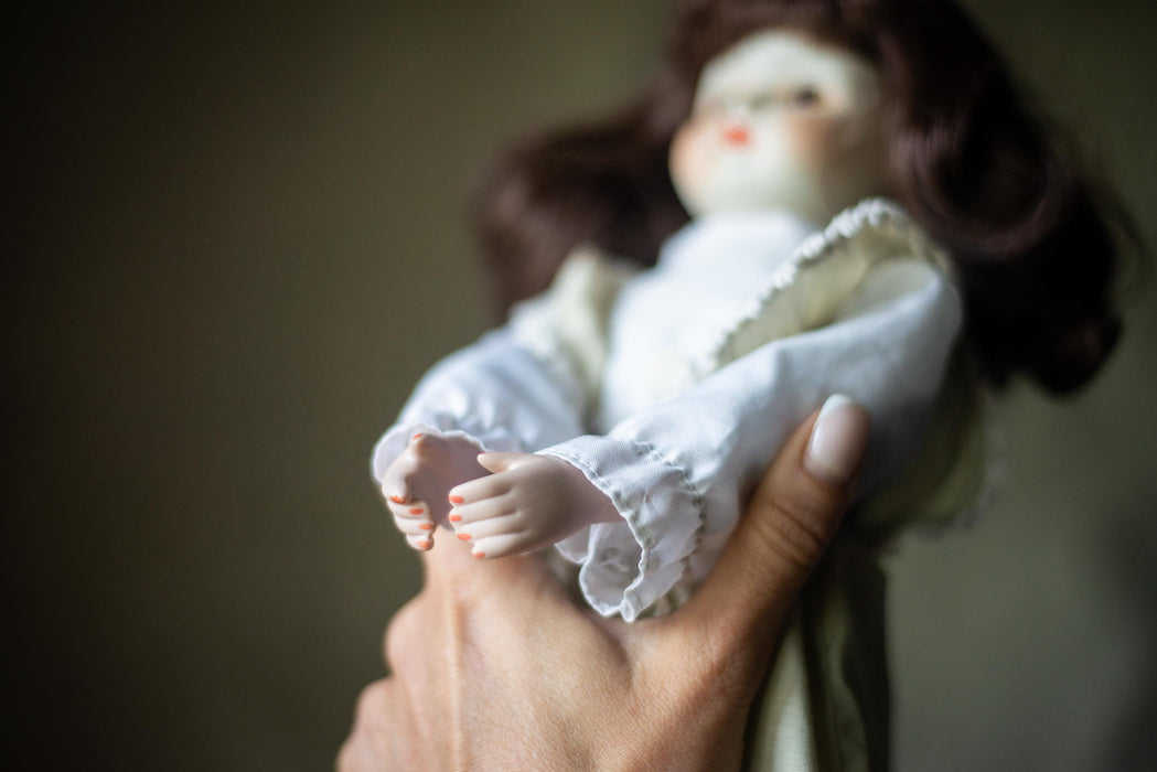 Vintage Porcelain Doll, German 1950s Porcelain Head Arms Feet