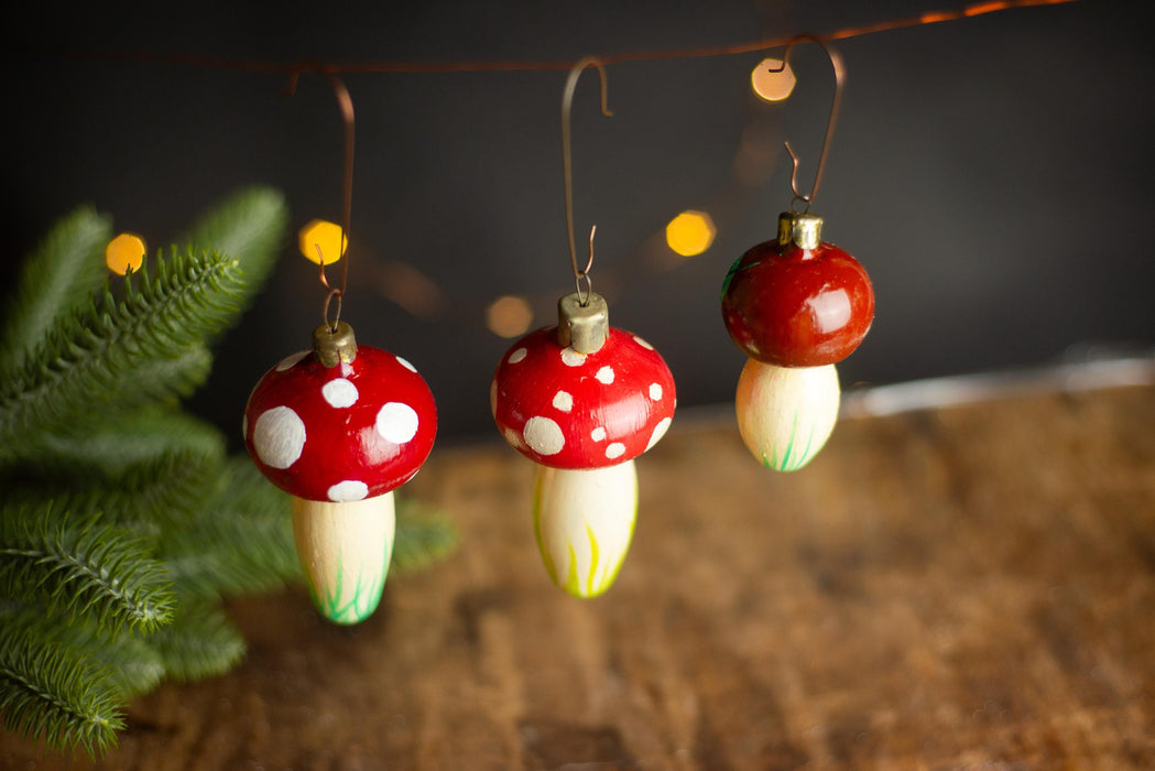 Vintage Mushroom Glass Ornament Fly Agaric Christmas Tree