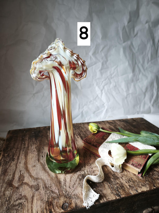 Murano Glass Vase - Decorative Glass Vase | Colorful Home Styling, Retro Sculpture