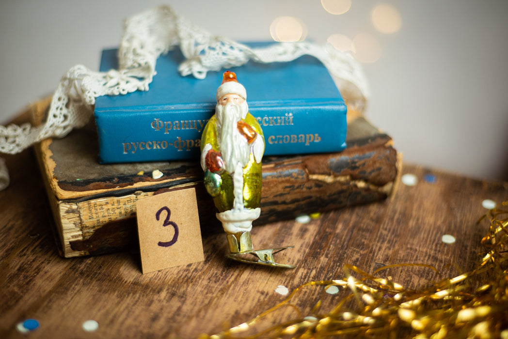Santa Claus vintage Christmas glass ornaments
