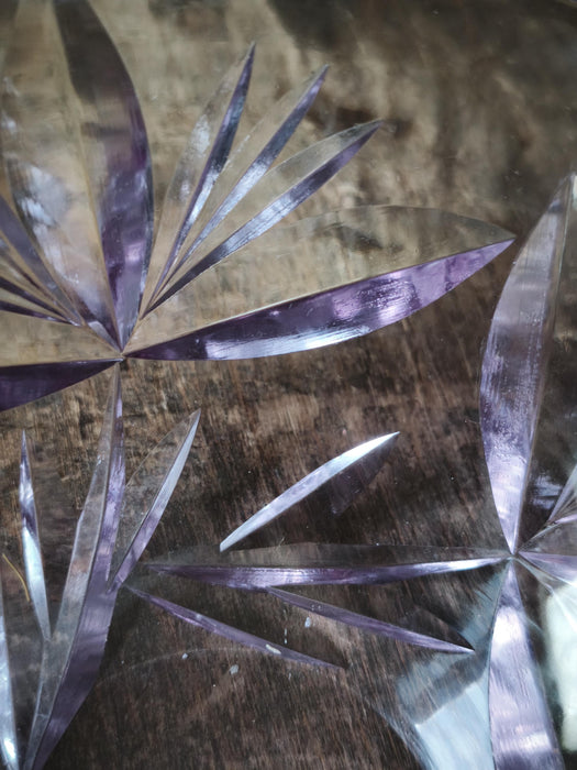 Vintage Purple Crystal Bowl – 1970s Violet Glass Fruit Bowl With Faceted Design