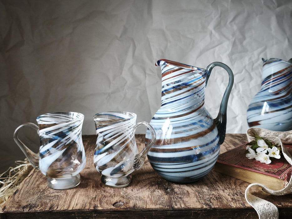Vintage Murano Style Glass 1970s Hand-Blown Pitcher Mug Creamer