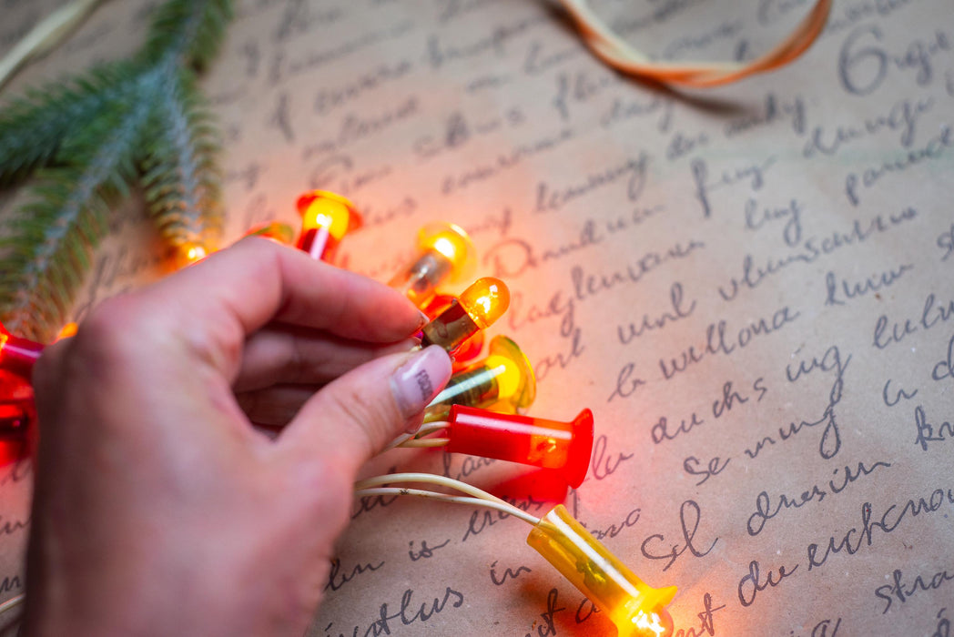 Vintage Christmas Lights, Retro Christmas Tree Garland, Working Christmas String Lights