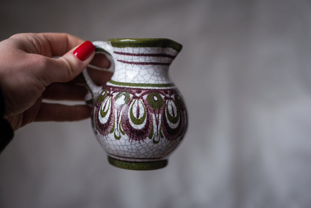 Vintage small ceramic milk pitcher, Germany flower ceramic creamer, milk jug, Spring Easter tableware, Mother's day gift