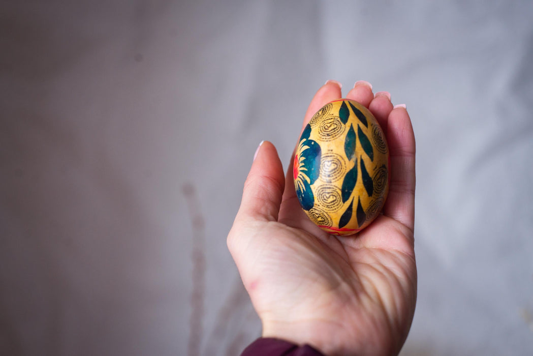 Pysanka Ukrainian Easter Egg – Hand Painted Wooden Folk Decor