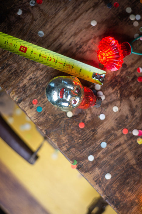 Clown head, Christmas 50th glass ornament