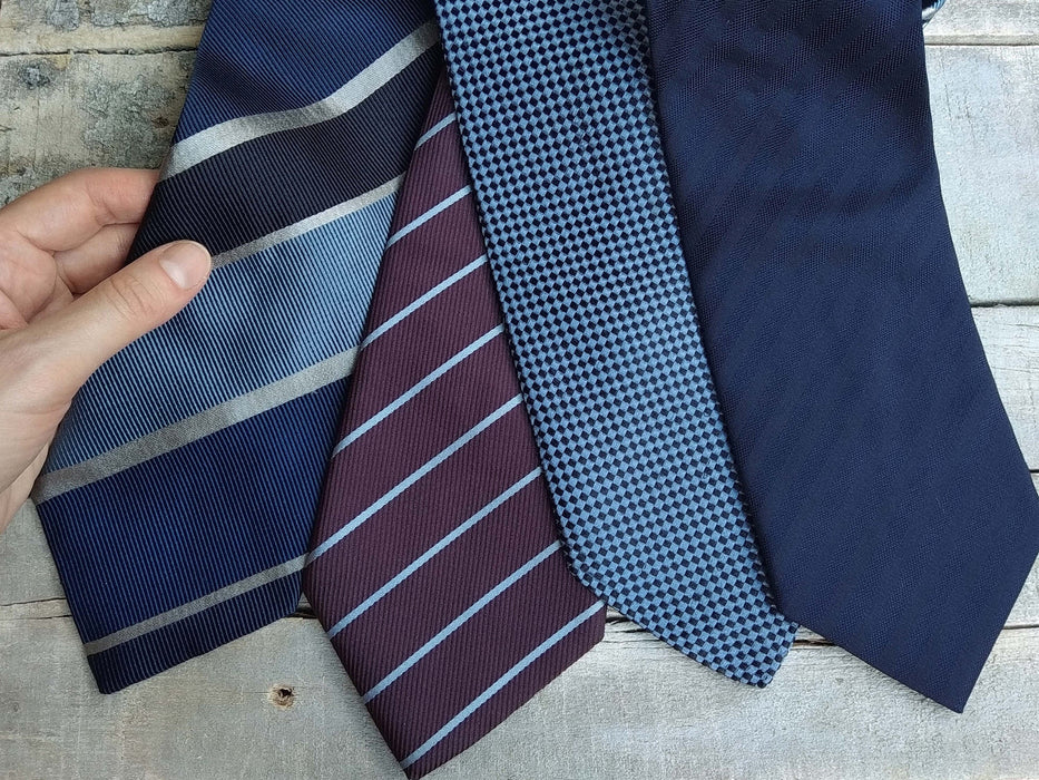 Vintage Silk Neckties - Classic Striped Ties | Italian Made Formal Necktie Set