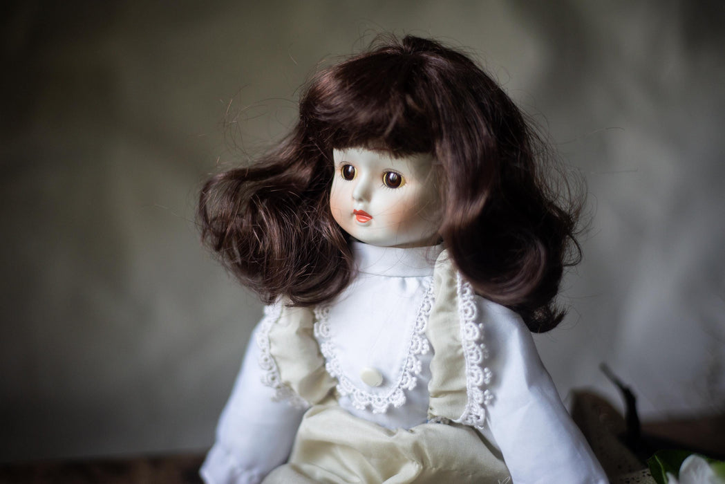 Vintage Porcelain Doll, German 1950s Porcelain Head Arms Feet