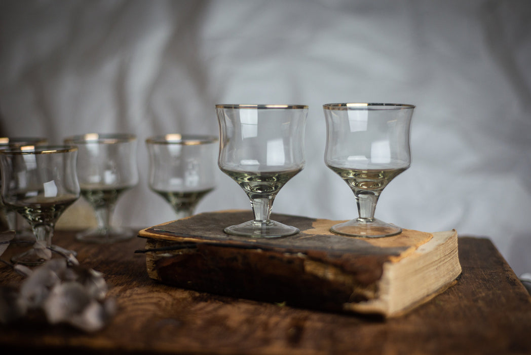Vintage Mid-Century Wine Glasses – Barware Set