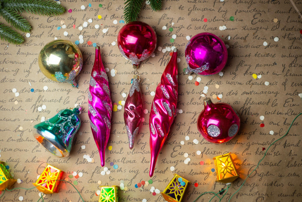 1950s Mixed Glass Ornaments – Set of 13