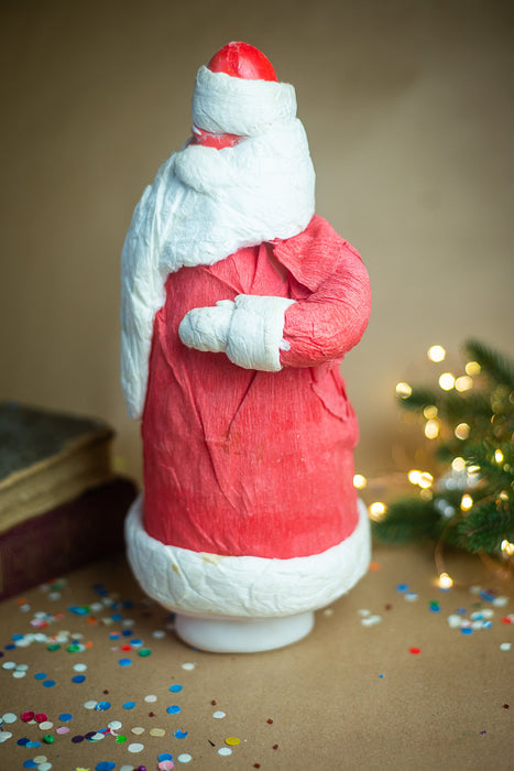 Vintage Ded Moroz Santa Figurine, 1970s Soviet Spun