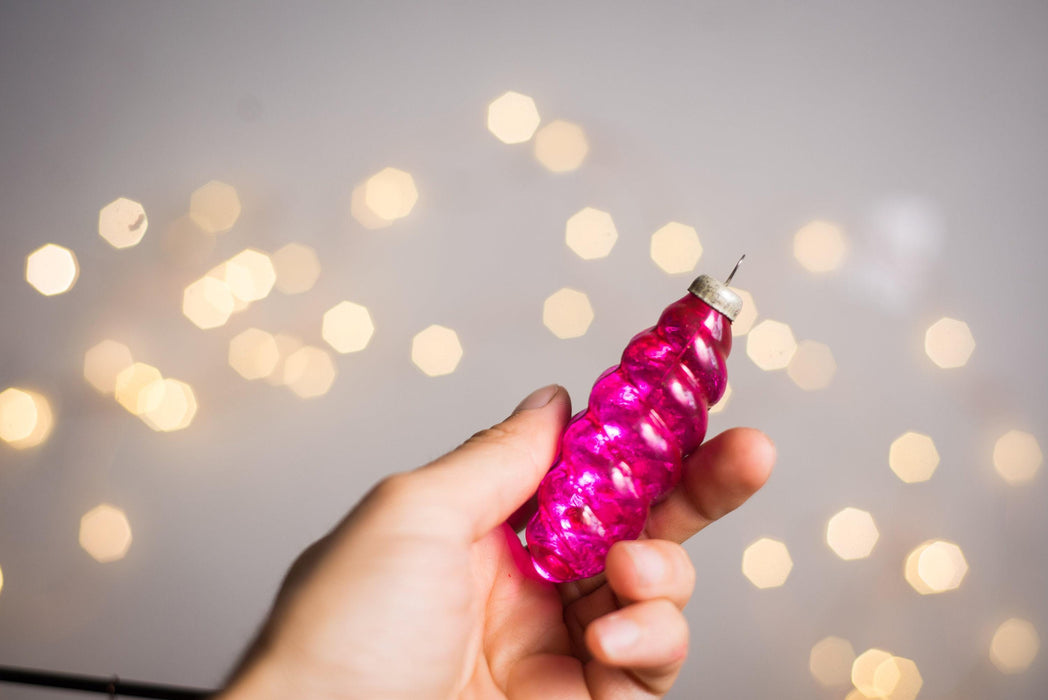 Vintage Christmas Ornaments Set – Pink Soviet Glass Icicles