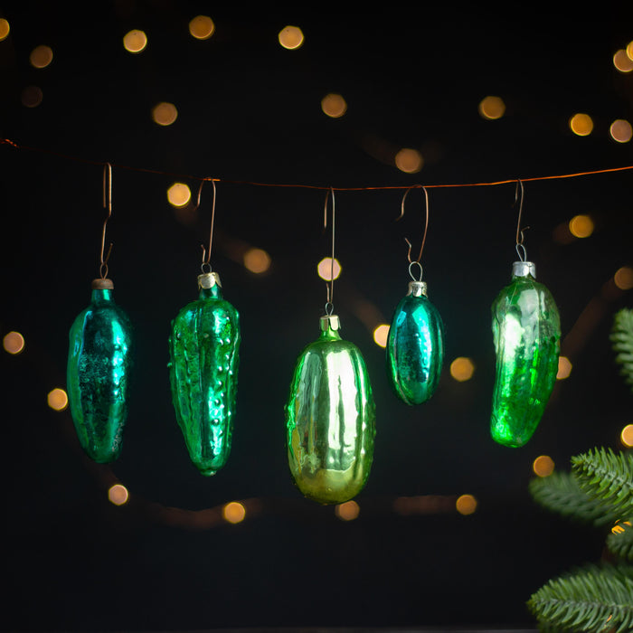 Pickle Christmas Ornament, glass – Mid Century Holiday