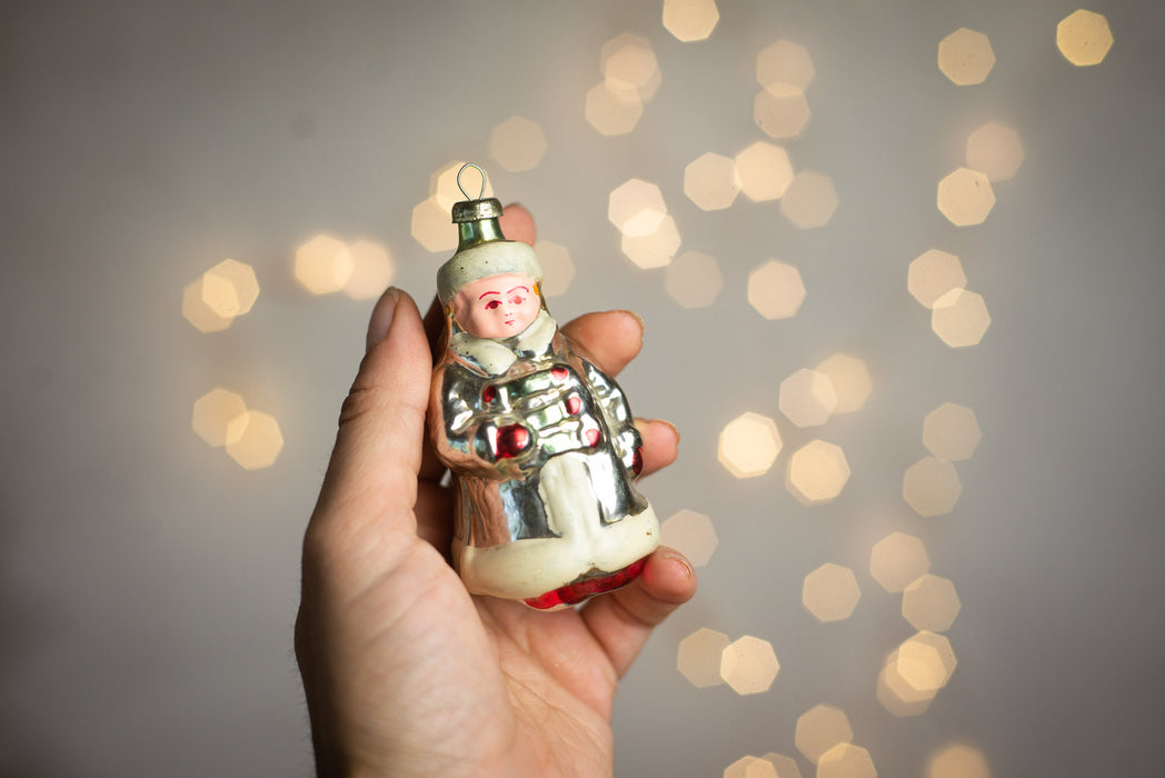 Vintage Snegurochka Glass Ornament - 1950s European Snow