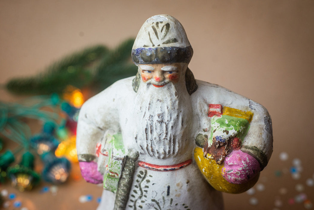 Vintage Papier Mache Santa Claus, Rare Father Frost