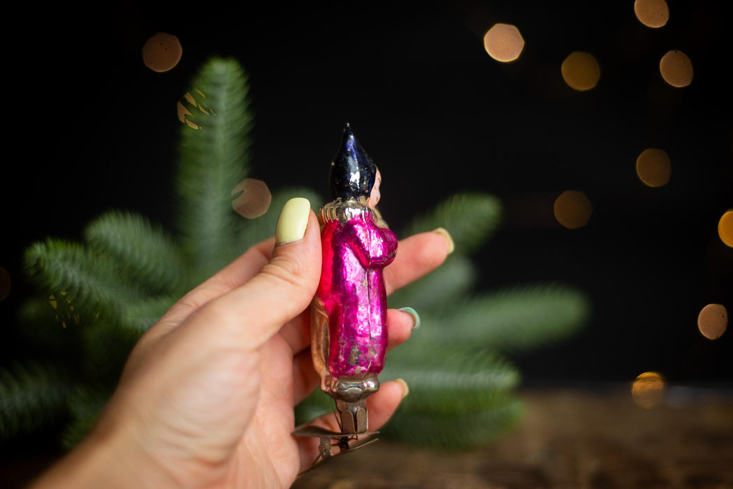 Rare Pierrot Christmas Ornament, Vintage Clown Tree