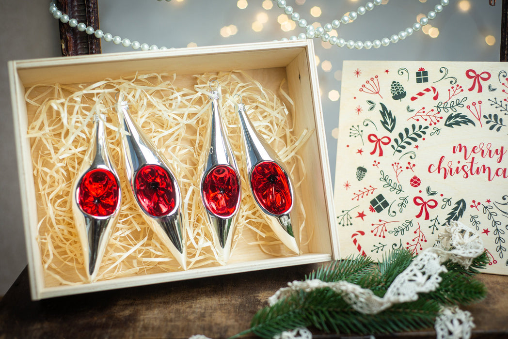 Christmas glass ornaments, icicle Christmas decoration