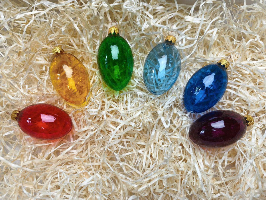 Glass Easter Egg Ornaments Set, Hanging Easter Tree Decor, Spring Glass Eggs