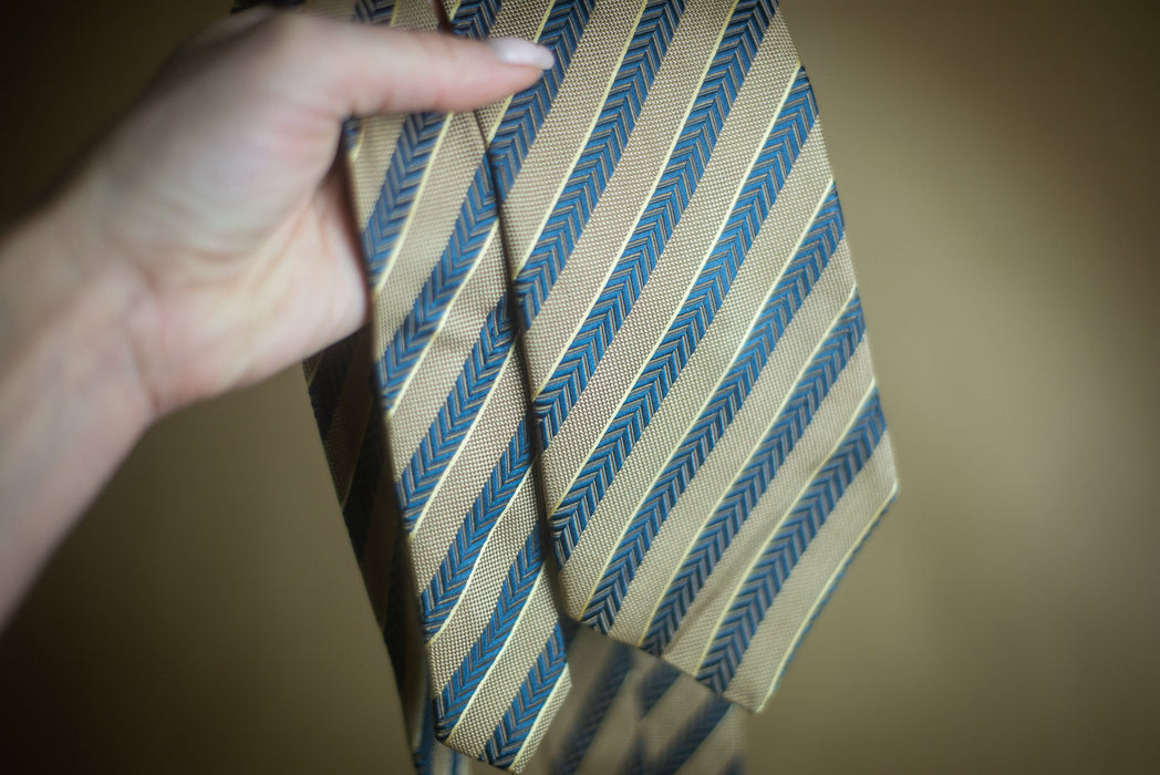 Cerruti 1881 vintage necktie, silk stripe neckties for men, best man gift