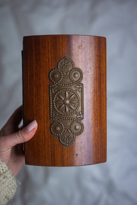 Vintage Wooden Jewelry Box, 1970s Ukrainian Mosaic Box
